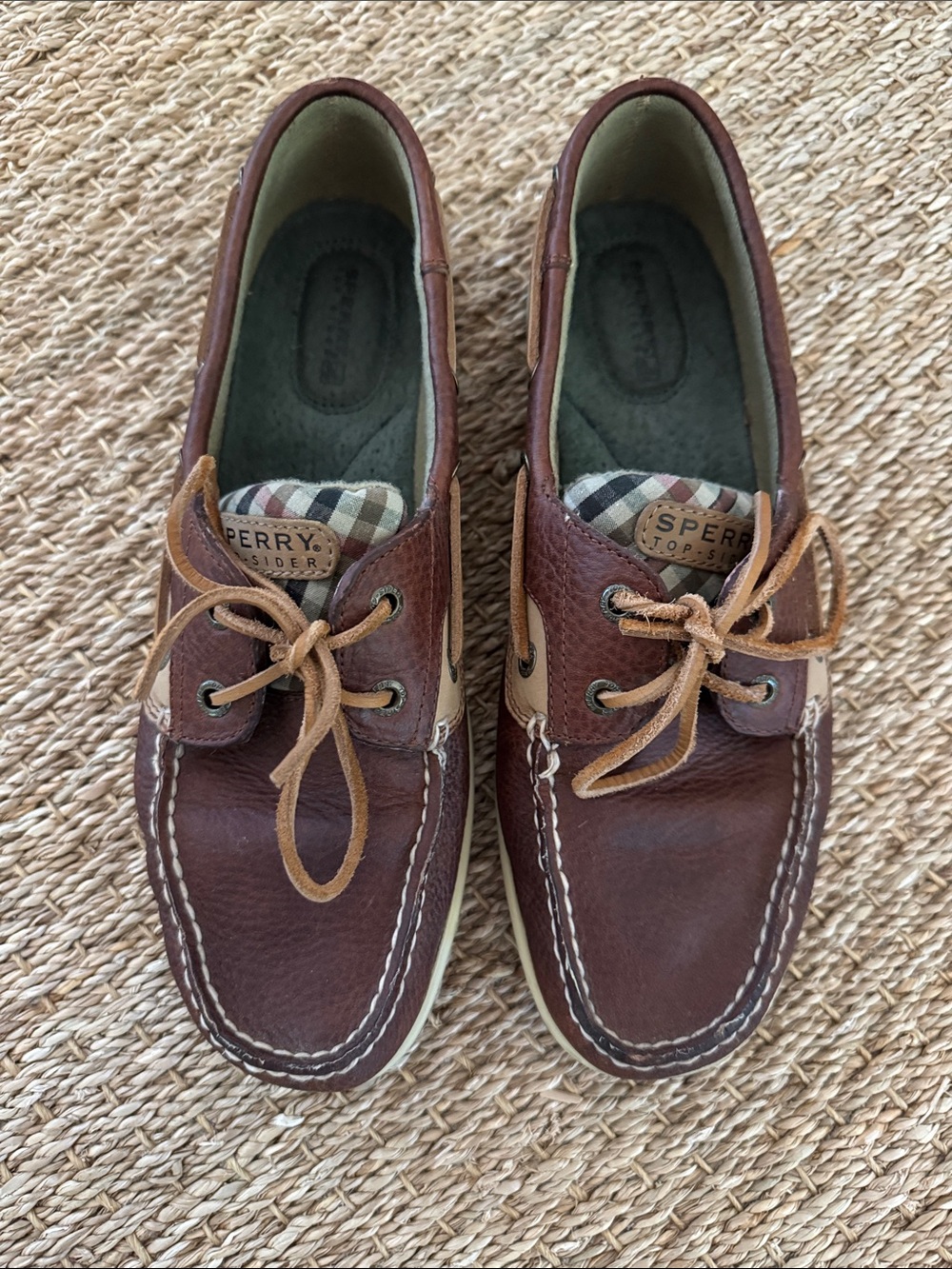 Sperry Women’s  Dark Brown Leather Two-Tone Boat Shoes